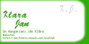 klara jan business card