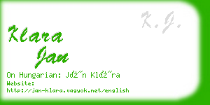 klara jan business card